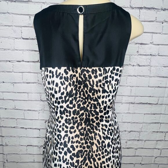 White House Black Market Womens Black Red Leopard Print Sheath Dress Size 12 - Picture 3 of 9